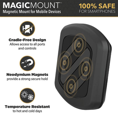 MWSM2PK-UB Magicmount Magnetic Car Phone Holder Mount with Suction Cup - 360 Degree Adjustable Head, Universal with All Devices - Suction Mount - Pack of 2